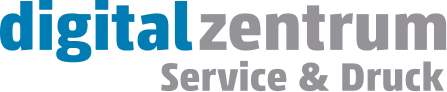 Logo text reading 'digitalzentrum Service & Druck' with 'digital' in blue and the rest in gray.